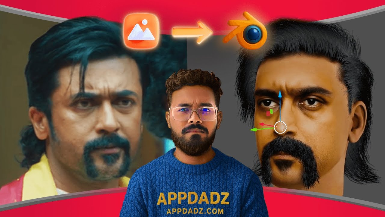 Retro Suriya 3D head making