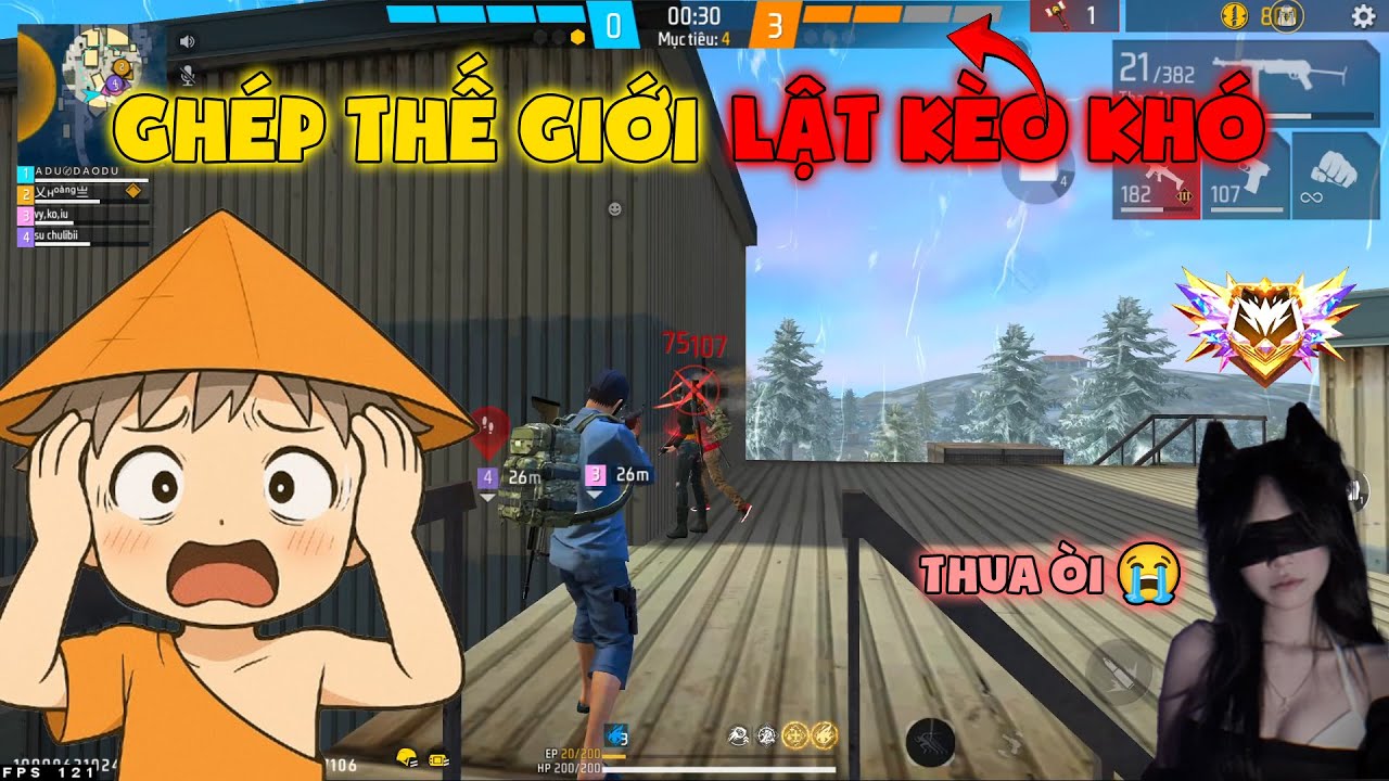 FREE FIRE | Ghép Thế Giới Phải Lật Kèo Khó Khi Team Có Bạn Nữ