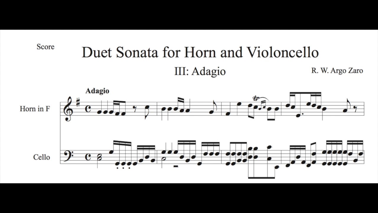 Duet Sonata for Horn and Violoncello (COMPLETE) | Royce W. Argo Zaro
