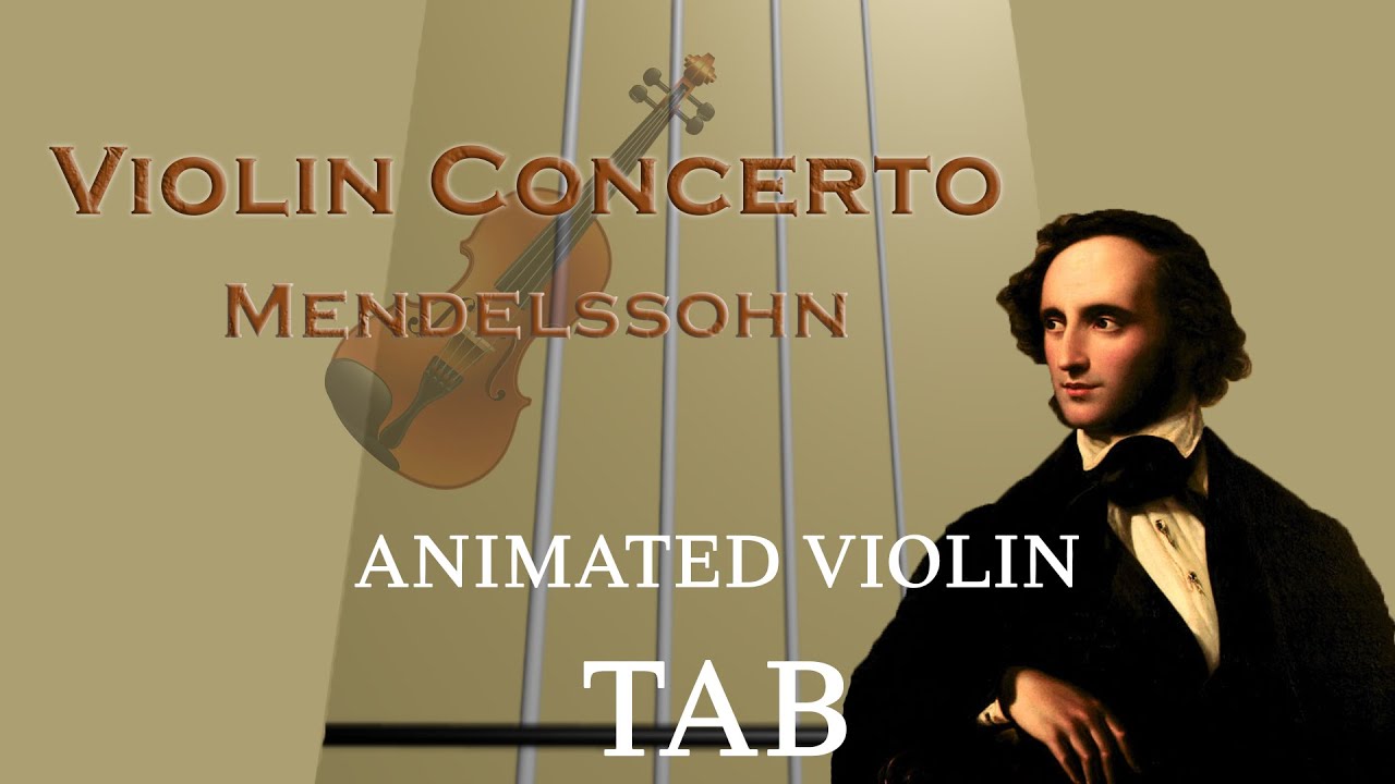 Violin Concerto in E minor (F. Mendelssohn) - Animated Violin Tabs