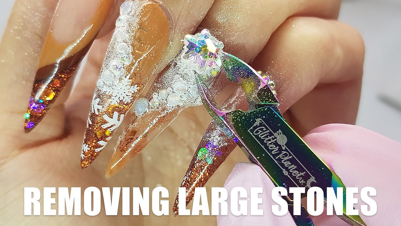 How I Remove Crystals & LARGE Stones | Nails