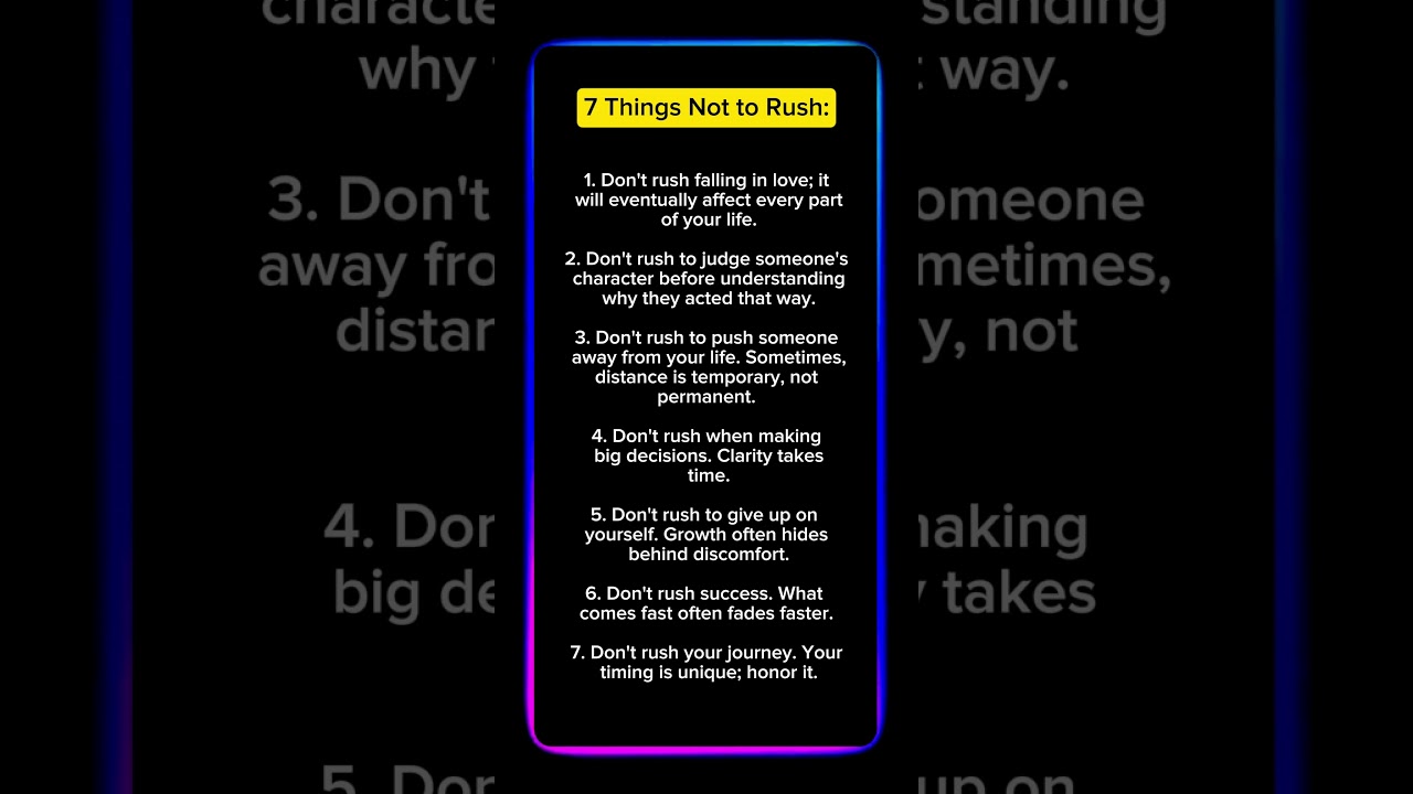 7 Powerful Reminders: Don&rsquo;t Rush These in Life