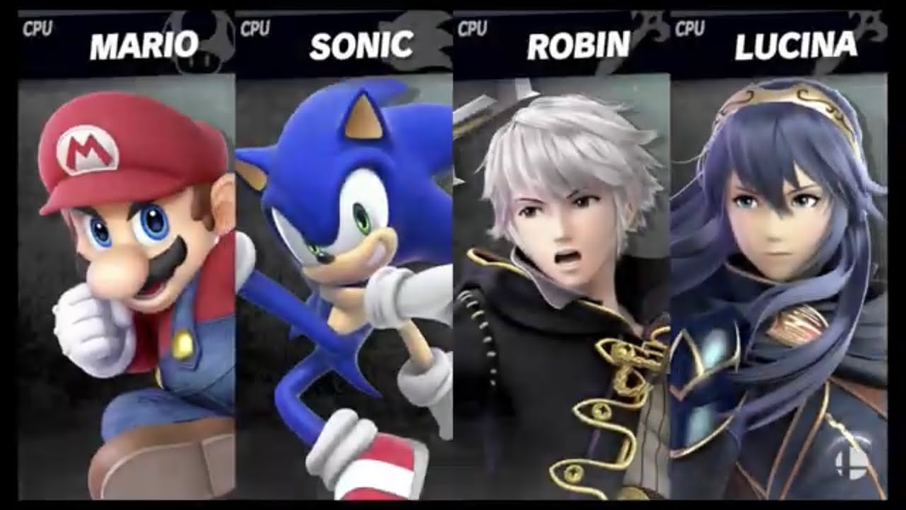 Super Smash Bros. Ultimate - Mario vs Sonic vs Robin M vs Lucina