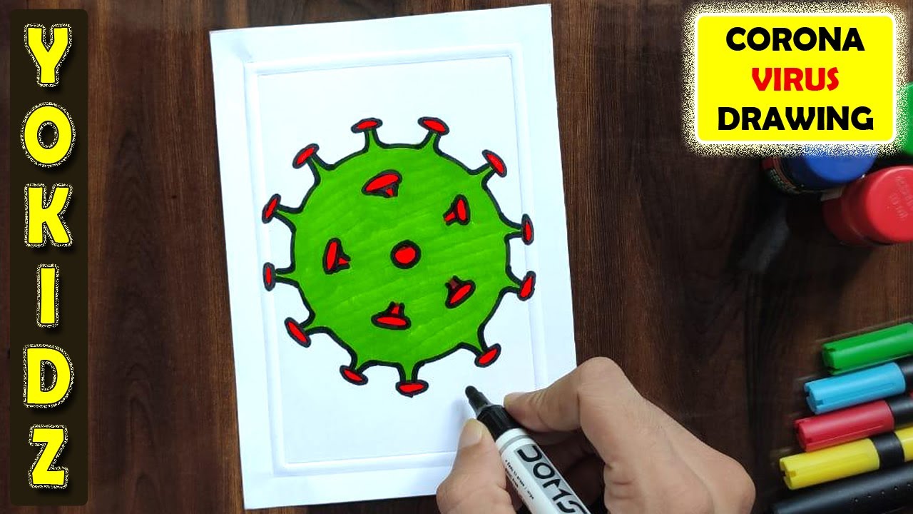 CORONAVIRUS DRAWING VIDEO | HOW TO DRAW CORONAVIRUS EASY DRAWING | COVID 19 VIRUS DRAWING