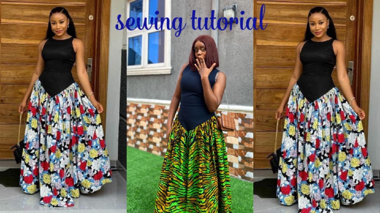 How I made this stylish Ankara gown with gathered basque effect | beginner friendly tutorial