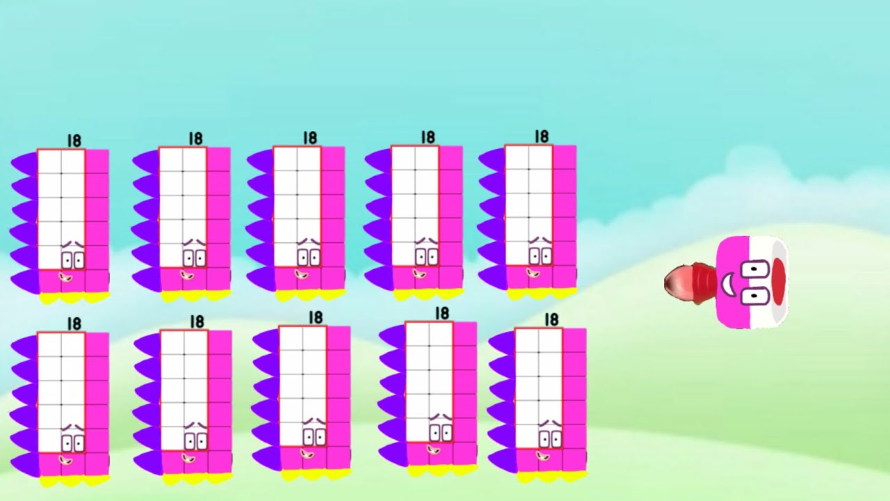 Фанатские Numberblocks, сезон 8, серия 9: 18 гонщиков