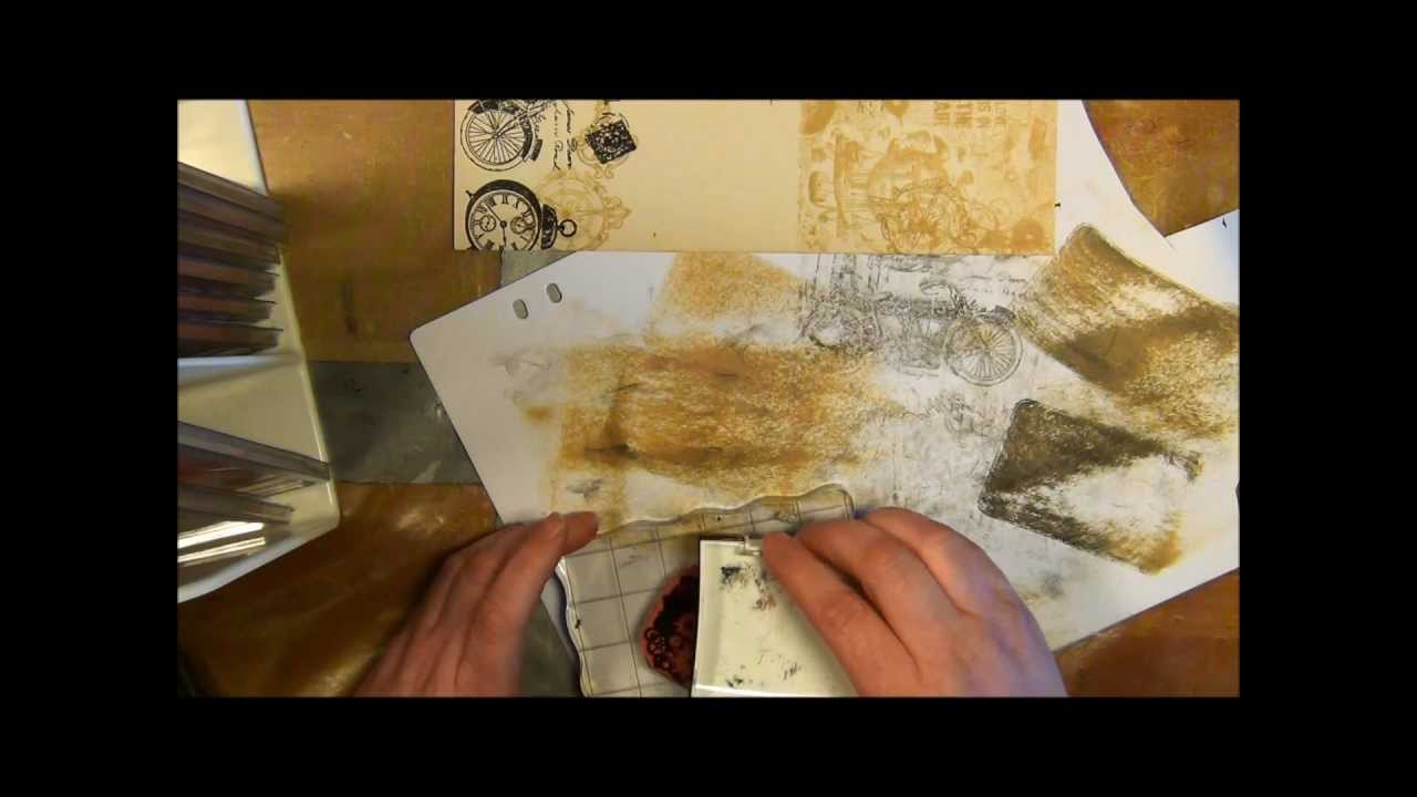 tutorial - how to make a collage stamped background paper with stamps from vilda stamps