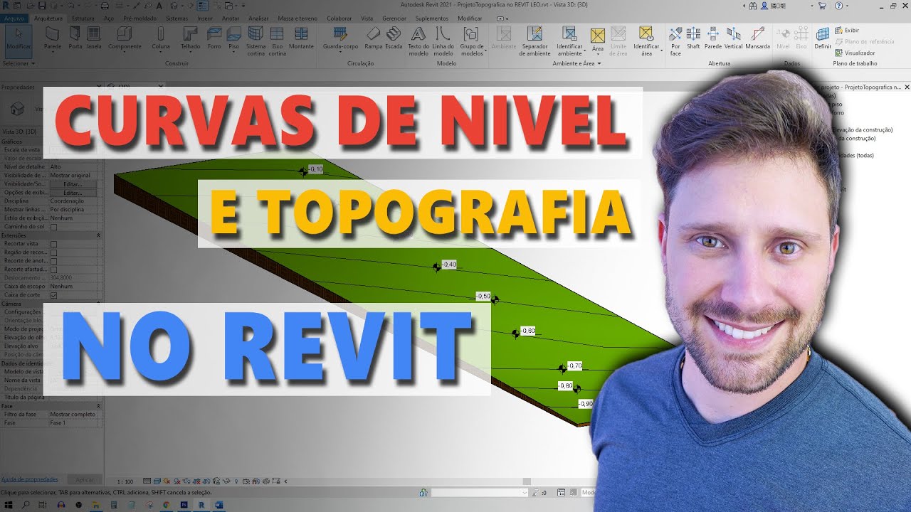 Como fazer TOPOGRAFIA e CURVAS DE NIVEL do TERRENO NO REVIT Tutorial