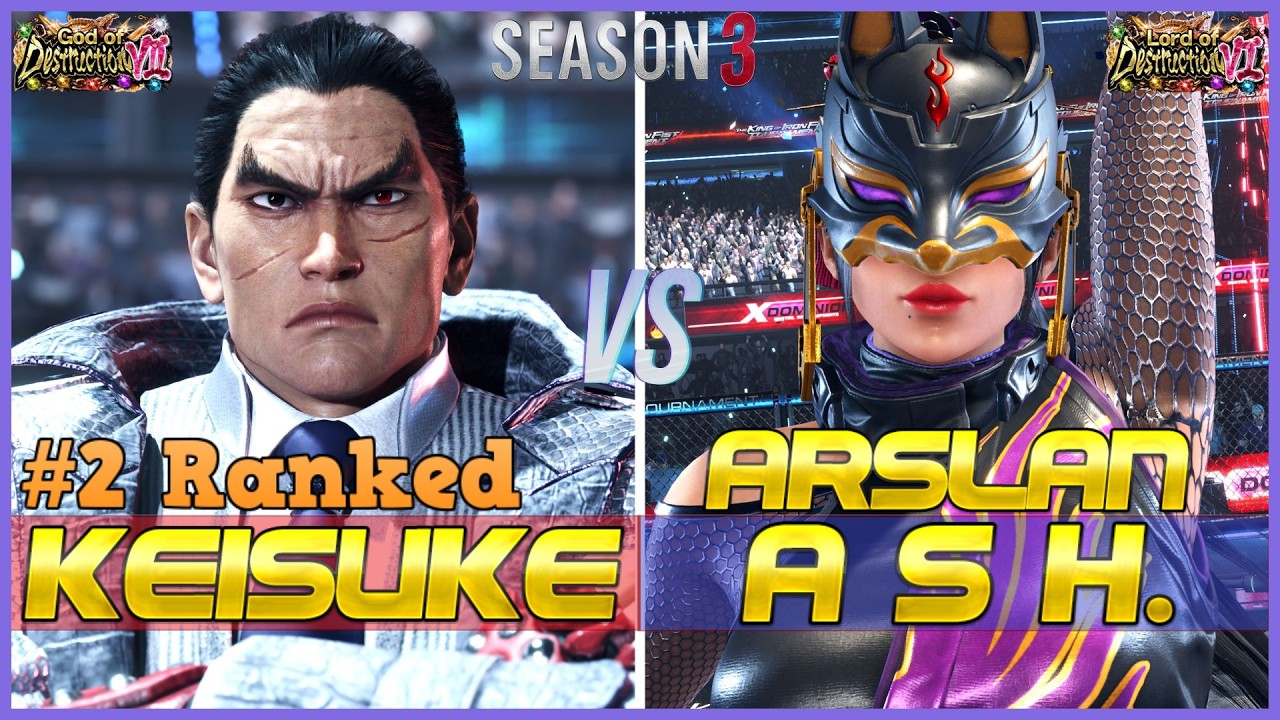T8 S3 ▰ KEISUKE (#2 Ranked Kazuya) Vs ARSLAN ASH (Kunimitsu) ▰ Tekken 8 High Level Gameplay