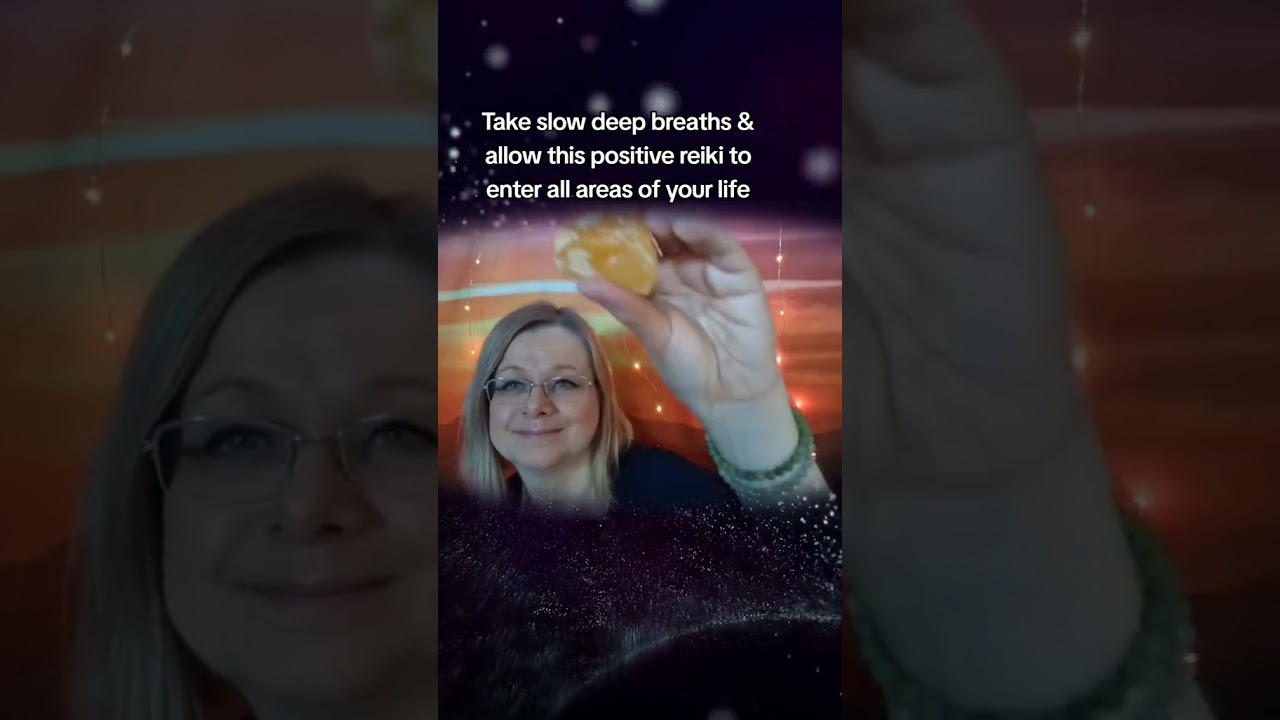 Reiki for happiness. Asmr orange calcite crystal healing