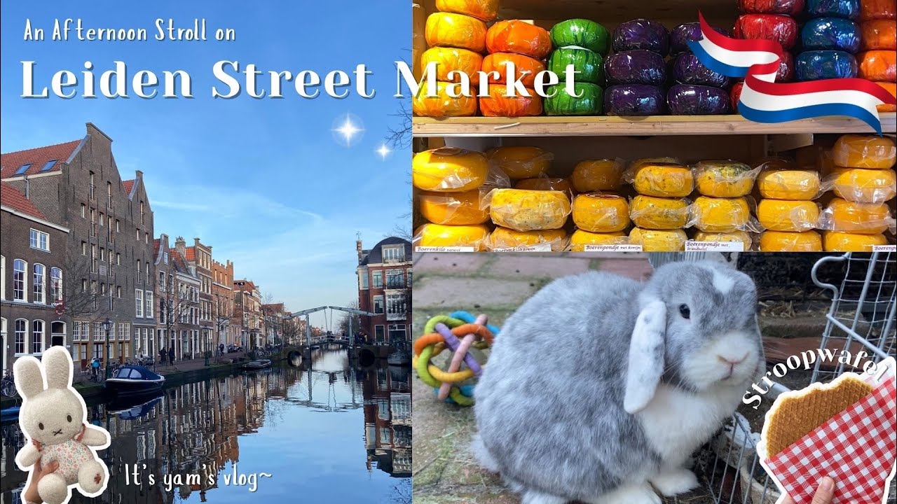 [ Vlog🪽] An afternoon stroll on Leiden Street Market |週三市集💐、午後咖啡廳🍵