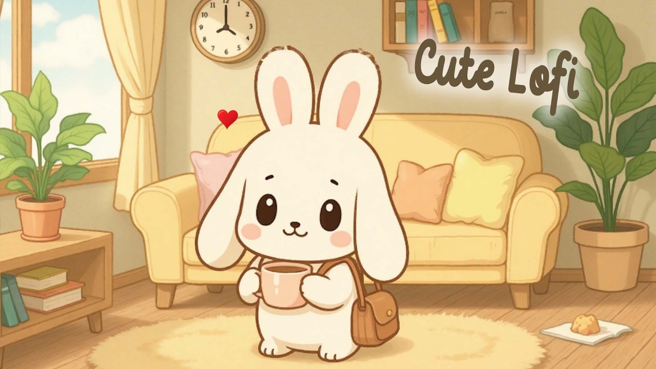 Cute Lofi Bunny 🌸🐇 1 Hour Happy Lofi Song 🎀 Bunny Lofi 🍀 Cute & Relaxing Music