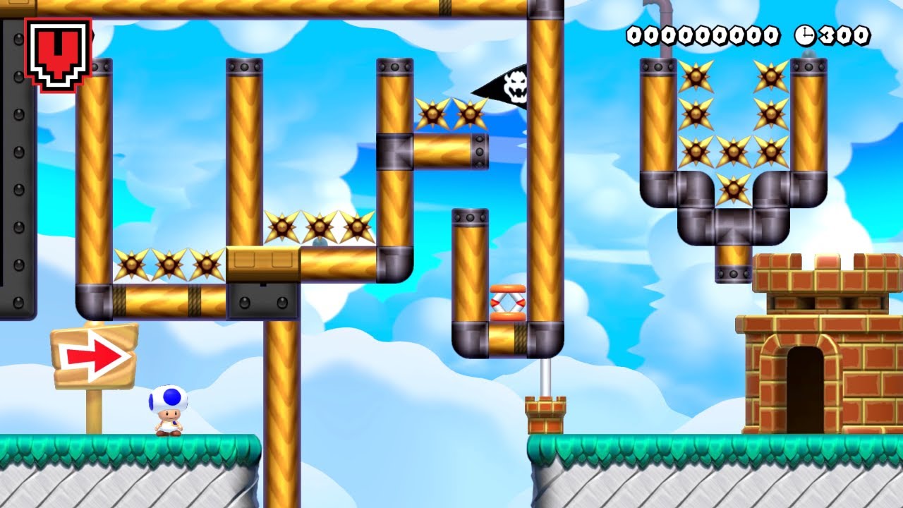 09 Spiky Airship Walls (SHORT) // SUPER MARIO MAKER 2 original level