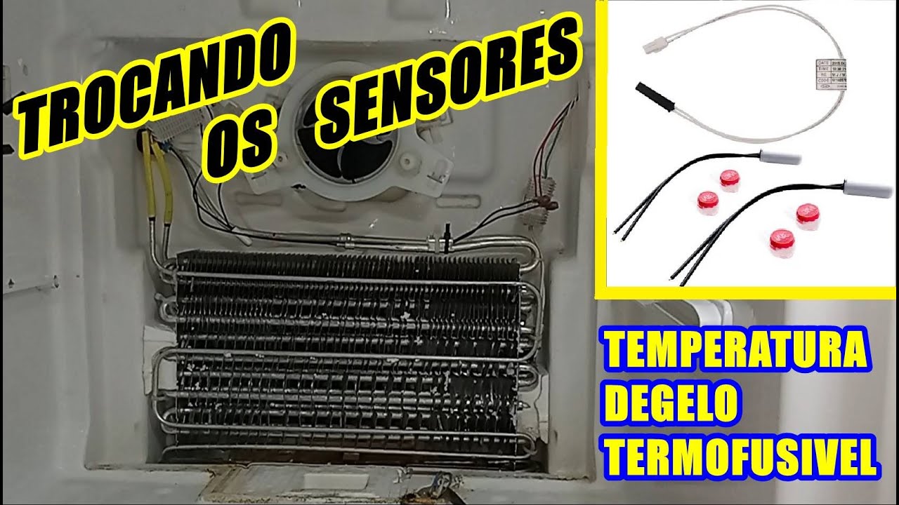 Como trocar Sensores de temperatura, Degelo e Termofusível, Geladeira Brastemp Frost Free BRM50