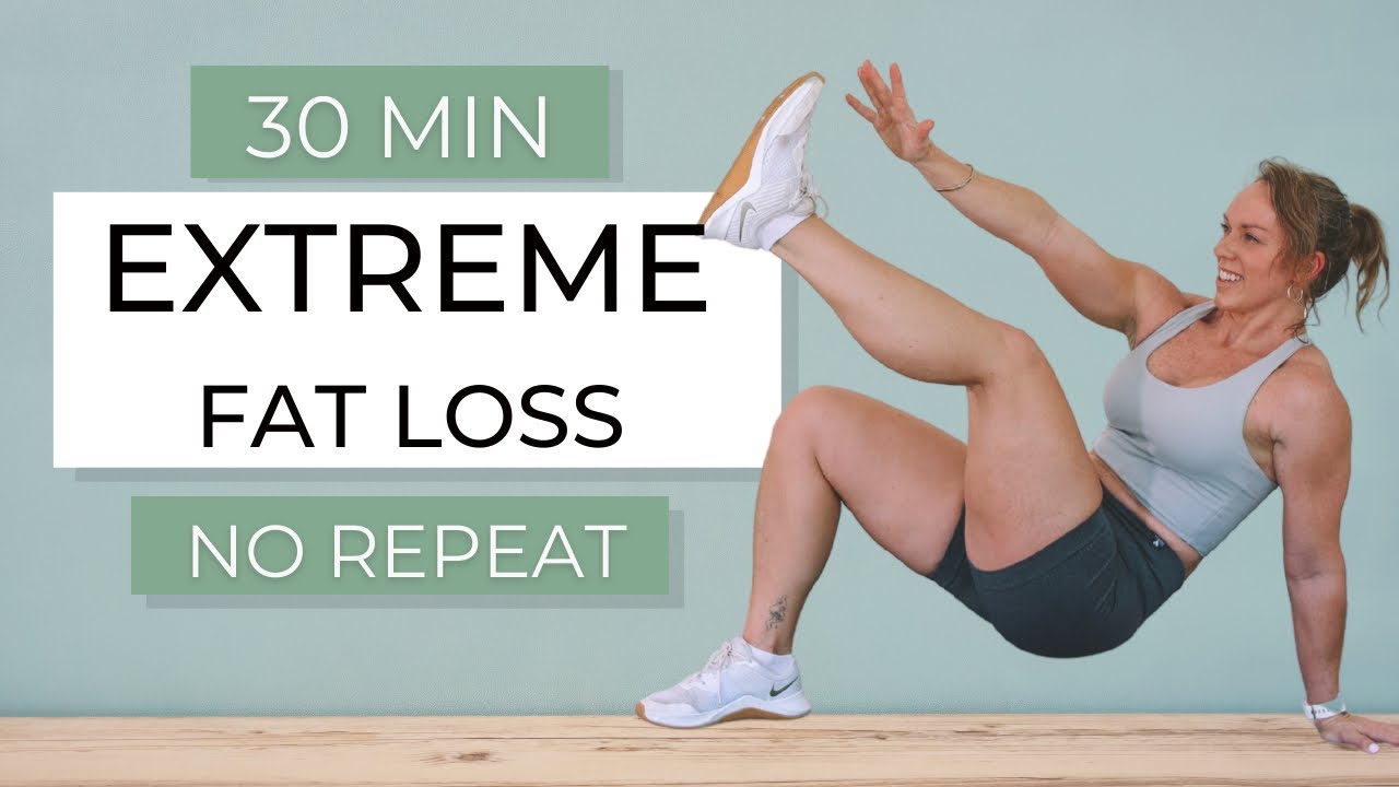 EXTREME FAT LOSS Workout with Dumbbells | 30 Minute No Repeat HIIT