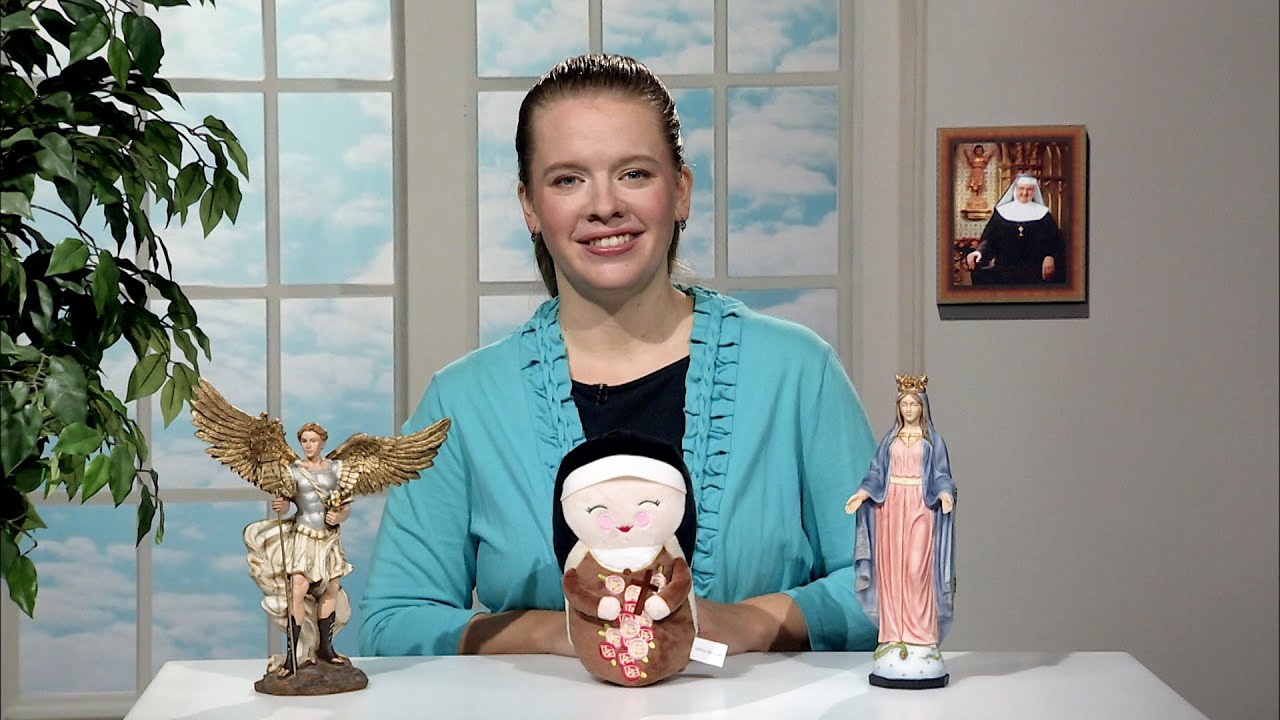 EWTN RELIGIOUS CATALOGUE - 2023-09-25 - SAINT MICHAEL POLISHED BRASS HOLY WATER FONT