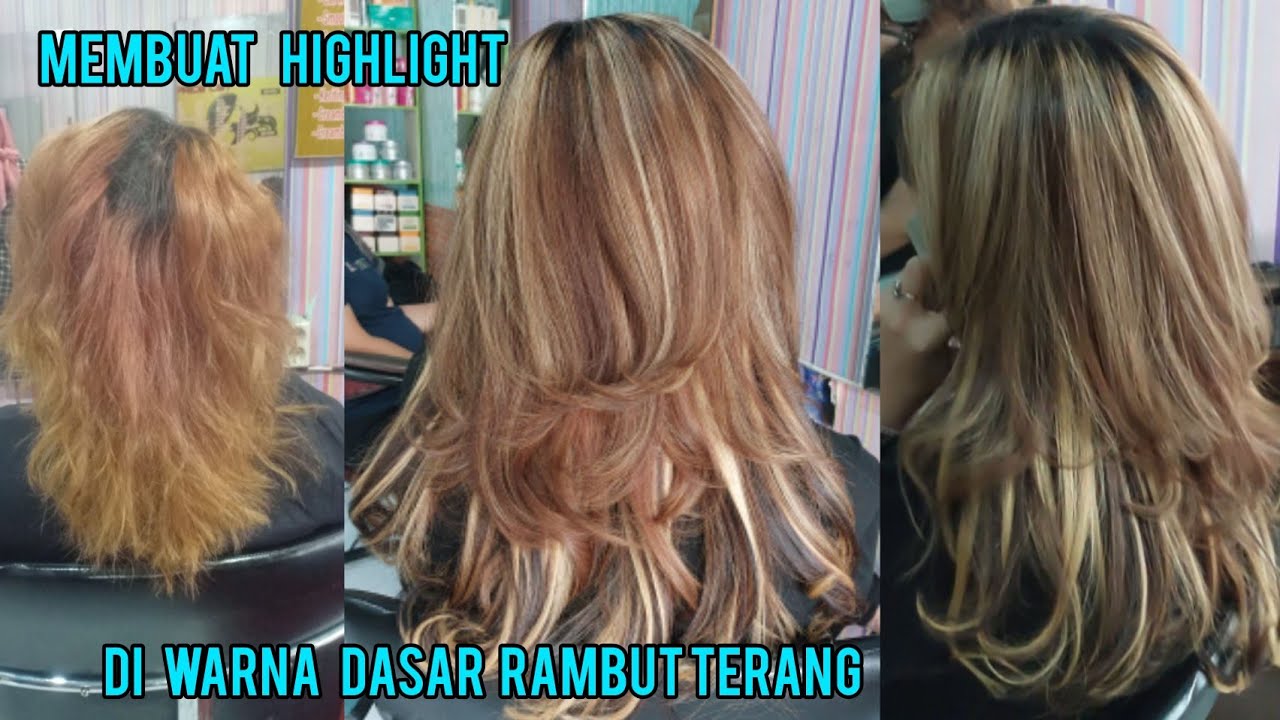 TUTORIAL MEMBUAT HIGHLIGHT  DAN WARNA DASAR #highlight #balayage  #trendwarnarambut #warnagrey