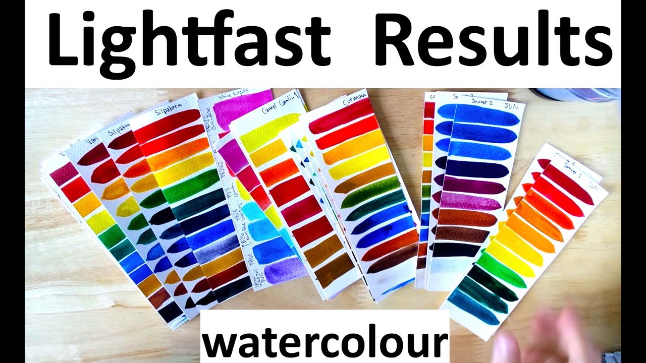 Watecolor Lightfast Test Results (Multiple Brands, Student and Artist Grade)