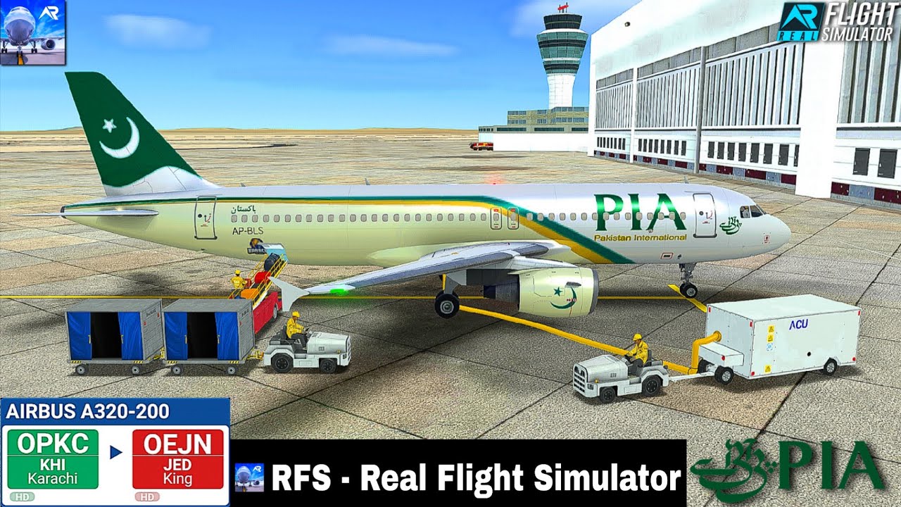 RFS-Real Flight Simulator-KARACHI To JEDDAH-Full Flight-A320-200-PIA-FHD-Real Route