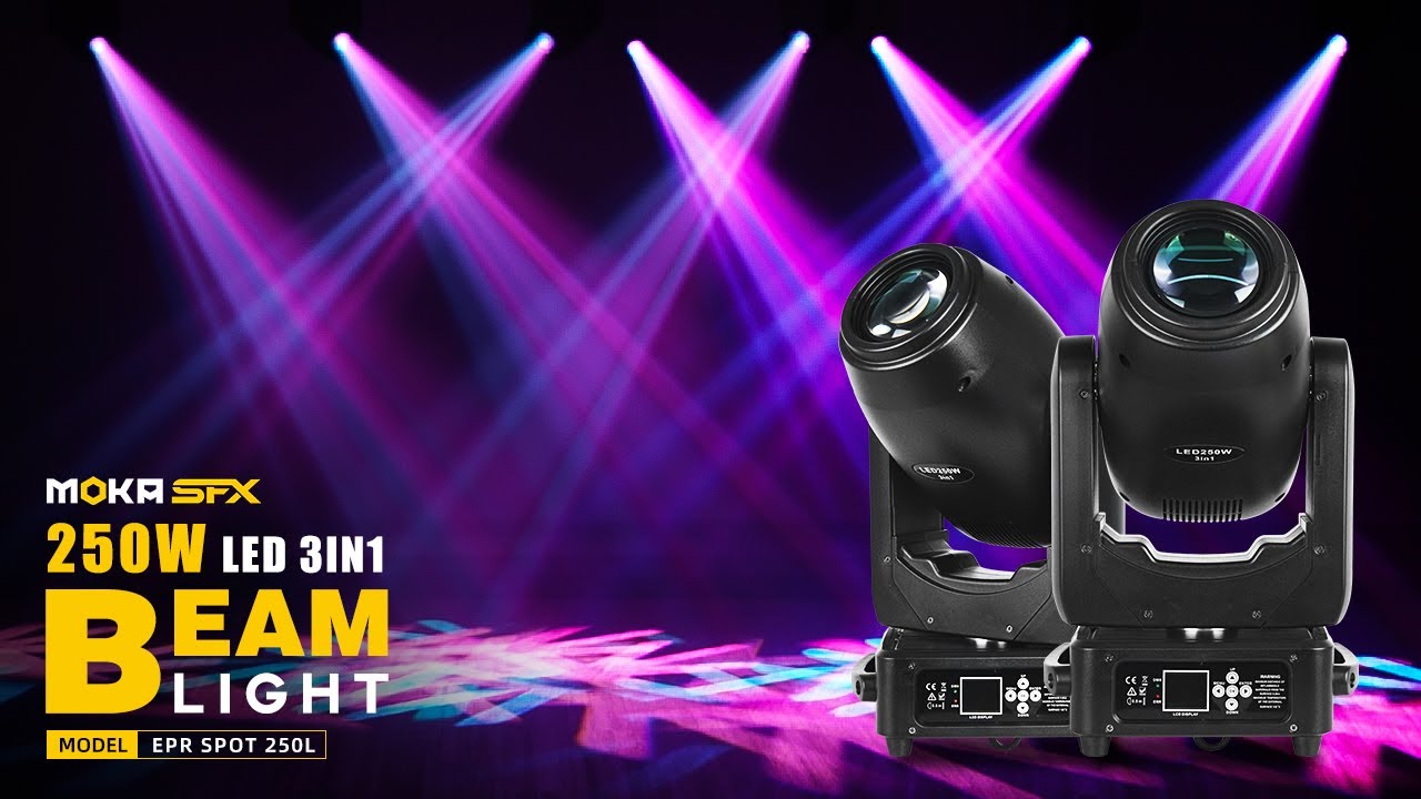 MOKA SFX 250w LED Beam Wash Spot 3in1 Light | Stage Sharpy Moving Head Light