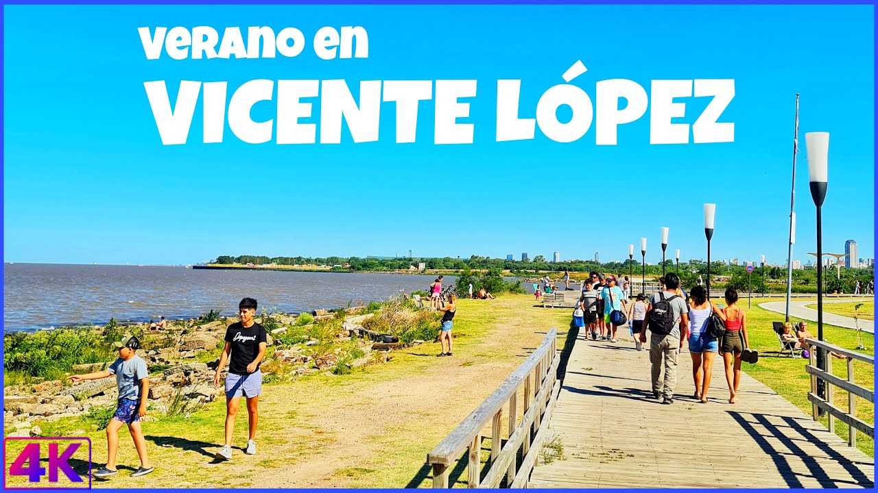 【4K】Walking Tour PASEO de la COSTA - VICENTE LÓPEZ, Buenos Aires PLAYAS | Verano 2022 ARGENTINA.