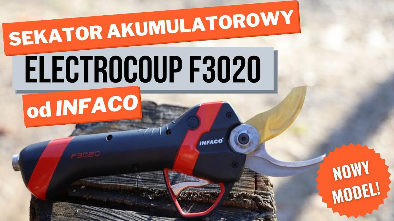 Najnowszy sekator elektryczny (akumulatorowy) INFACO Electrocoup F3020