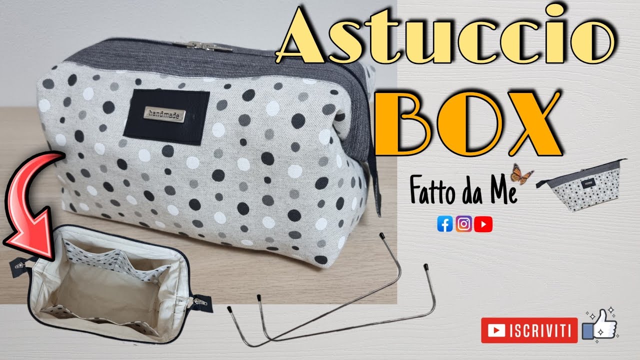 Cucire un astuccio BOX facile e molto capiente | tutorial cucito creativo|  #fattodame 58