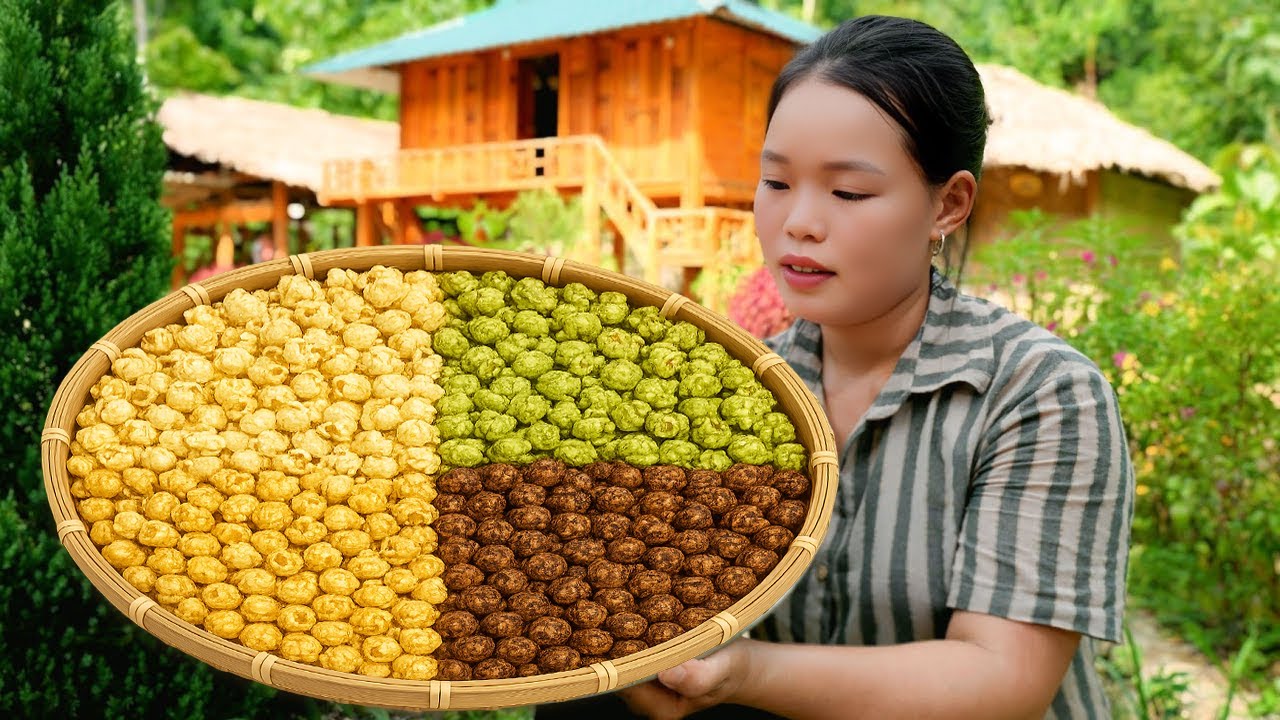 How to Make Popcorn with Chocolate, Matcha,... to Sell at the Market - Gardening | Trieu Mai Huong