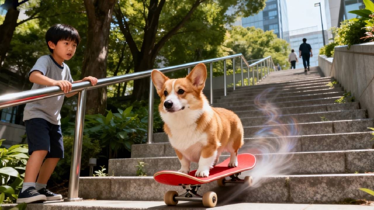 🙈🙈They seem to take more professional photos than me 🐶🛹 #dogskateboarding #corgi