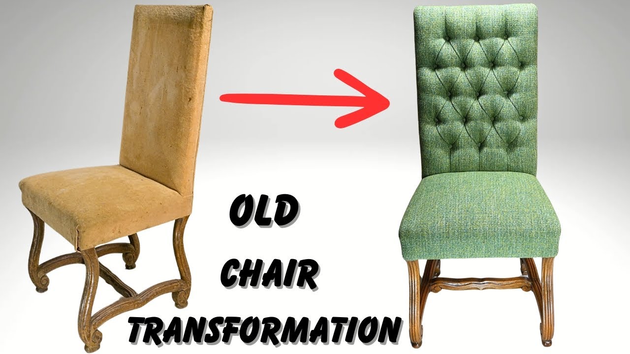 Restoration of French Dining Chair - Diamond Buttoned Upholstery
