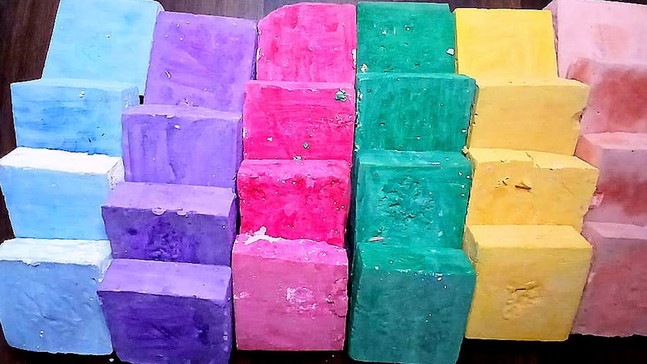 28 colourful block 🟦🟪🟥🟩🟧 ~ speed up 💨 satisfying chalk crush 💨