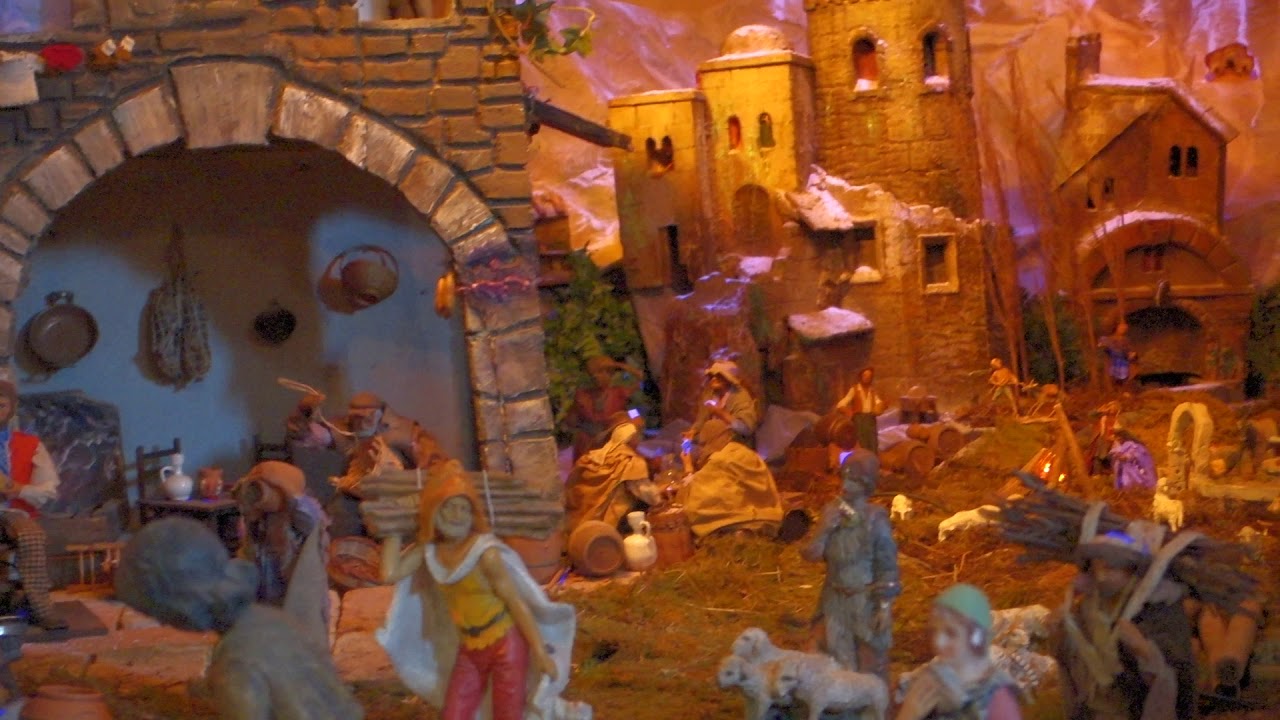 Christmas Nativity diorama in Venice, Italy