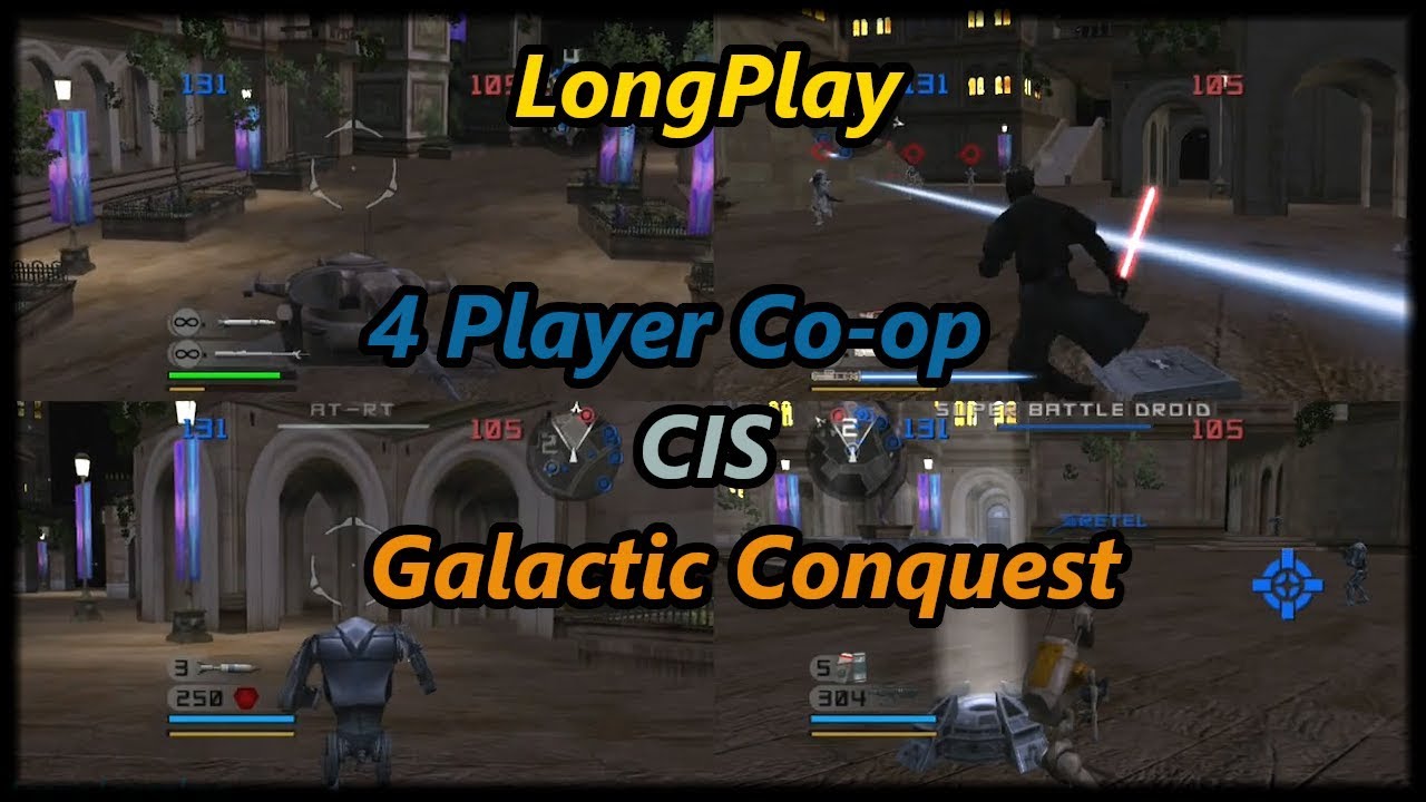 Star Wars: Battlefront II - Longplay 4 Player Split Screen CIS Galactic Conquest (No Commentary)