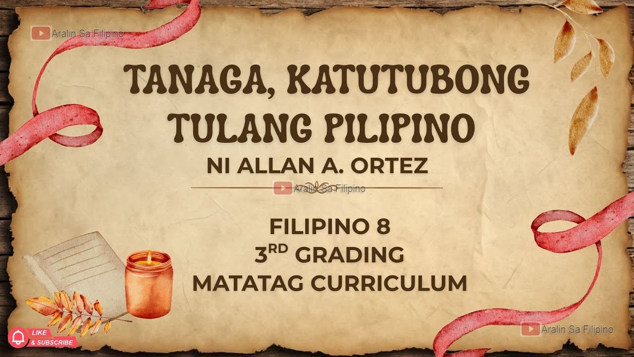 TANAGA, KATUTUBONG TULANG PILIPINO| NI ALLAN A. ORTEZ| FILIPINO 8| ARALIN SA FILIPINO