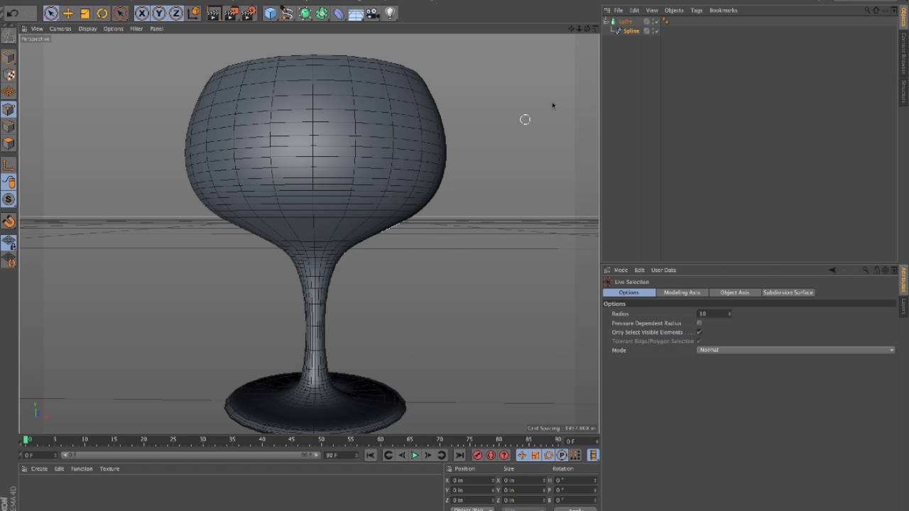Maxon Cinema 4D Tutorial: Model a Wine Glass with Splines