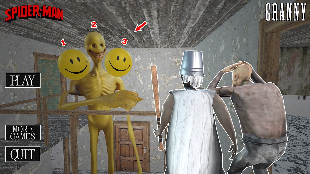 Granny, Grandpa vs 3 Verity in house !! funny horror animation