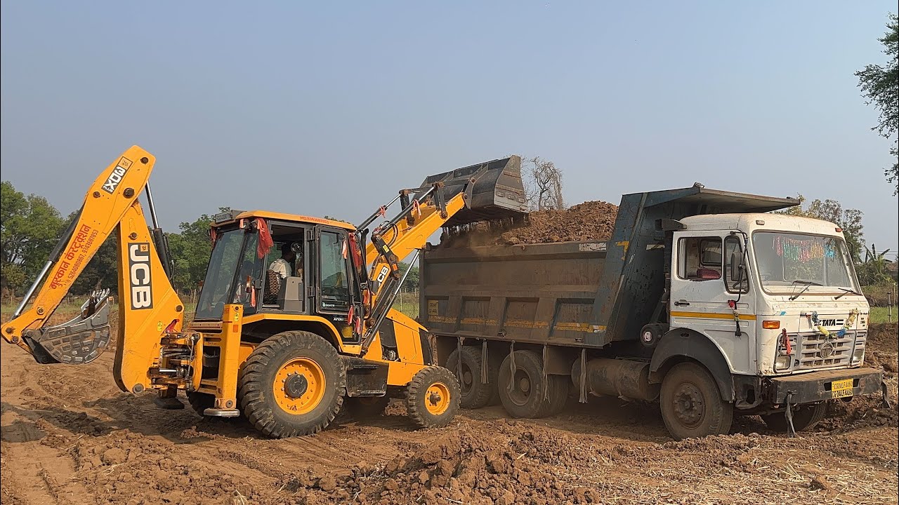 New Jcb Machine Loading Murum In Tata Truck full loaded !! Jcb video Jcb Loading Truck