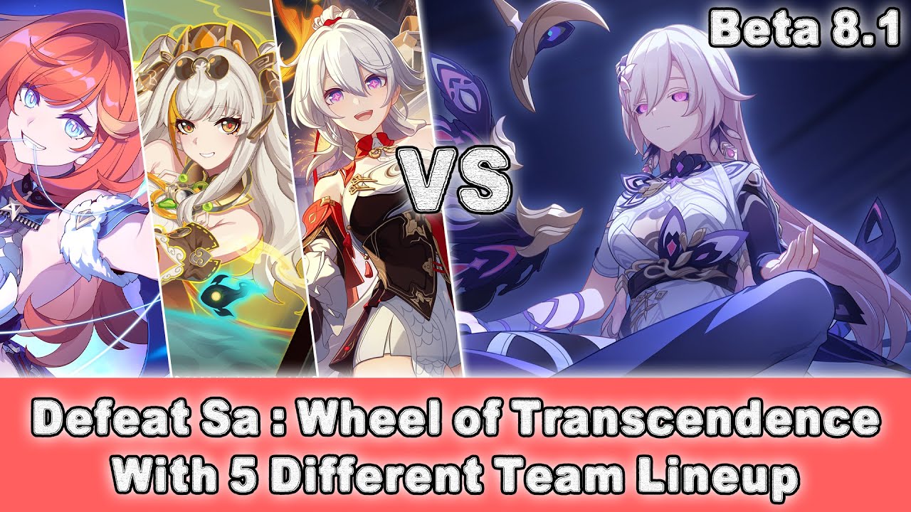 Defeat SSS Sa : Wheel of Transcendence with 5 Different Team Lineup [Honkai Impact 3 SEA - Beta 8.1]