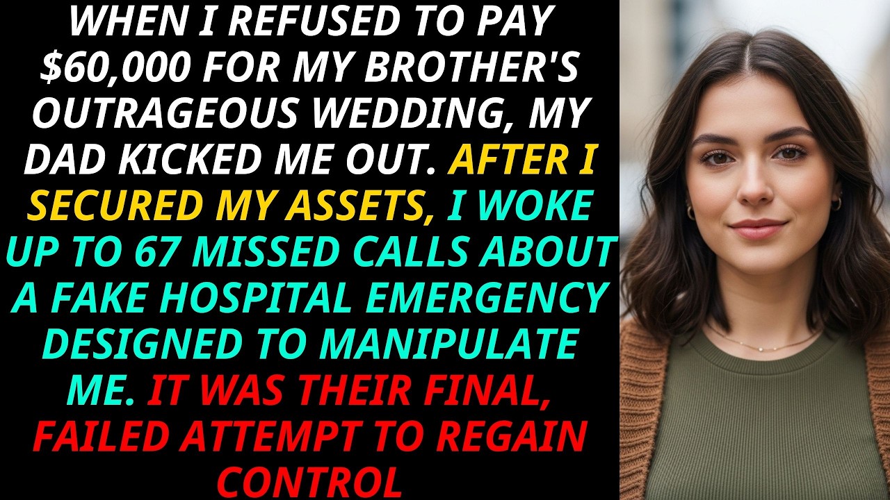 I Refused To Pay $60K For My Brother’s Wedding—Dad Kicked Me Out, Then Came Their Fake Hospital Scam