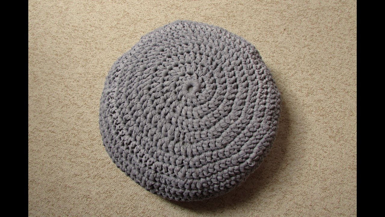 VERY EASY crochet pouf tutorial - crochet cushion / foot stool/ floor cushion / pouf / ottoman