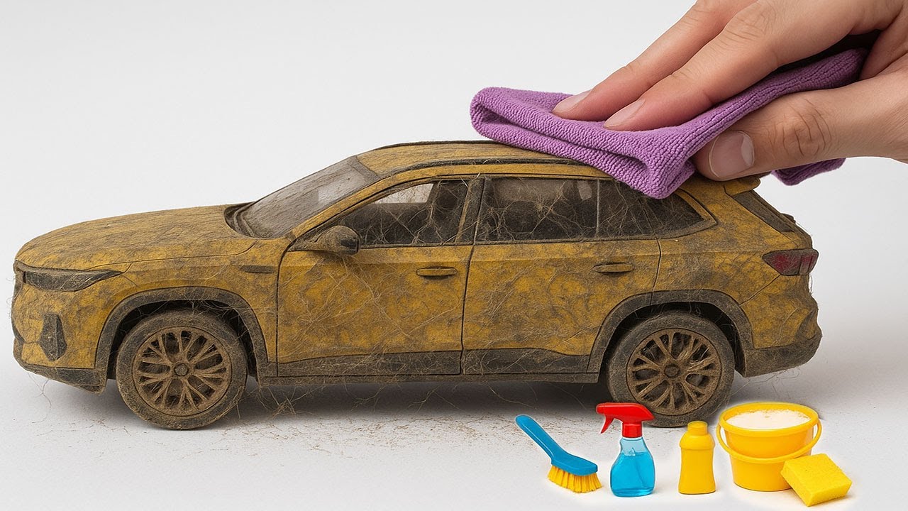 Super realistic cleaning of 1:24 scale BMW X M worth $956 after extreme off-road adventure 🧽🚙💦