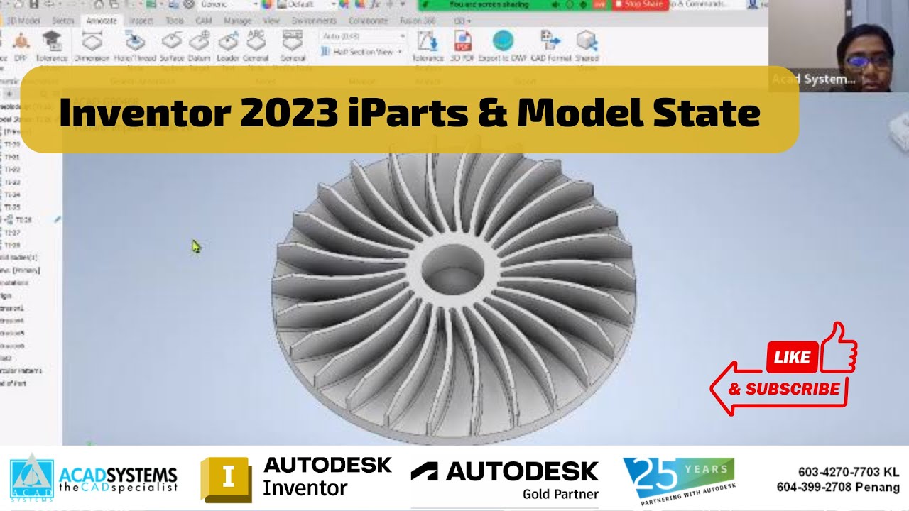 Inventor 2023 iParts & Model State