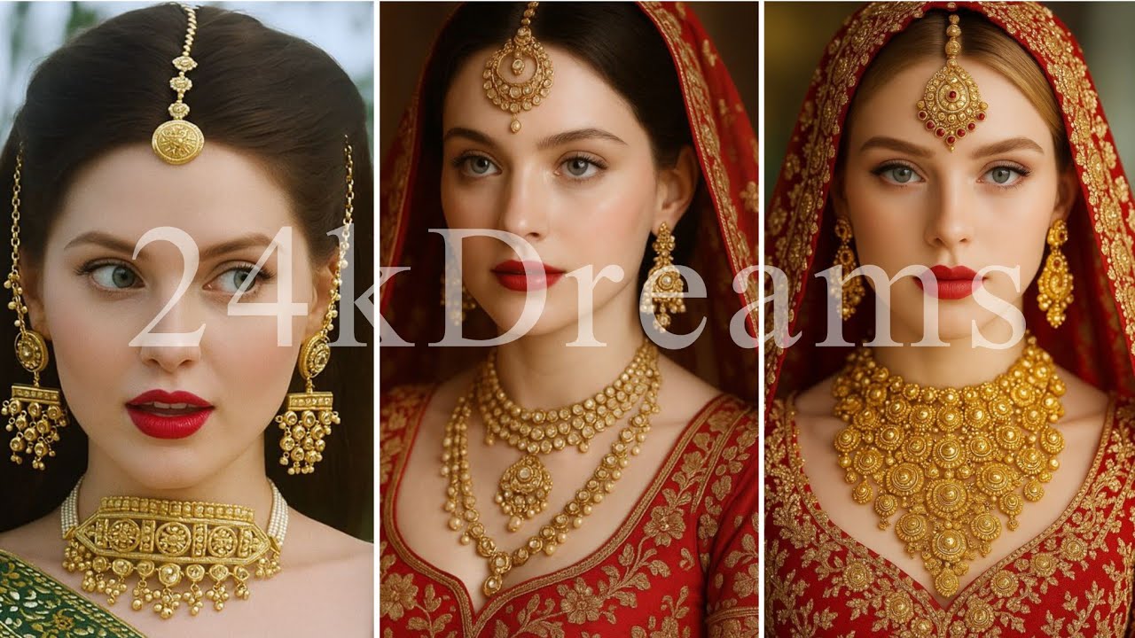 Bridal Gold Jewellery set design | Gold Bridal jewellery | bridal necklace set designs gold