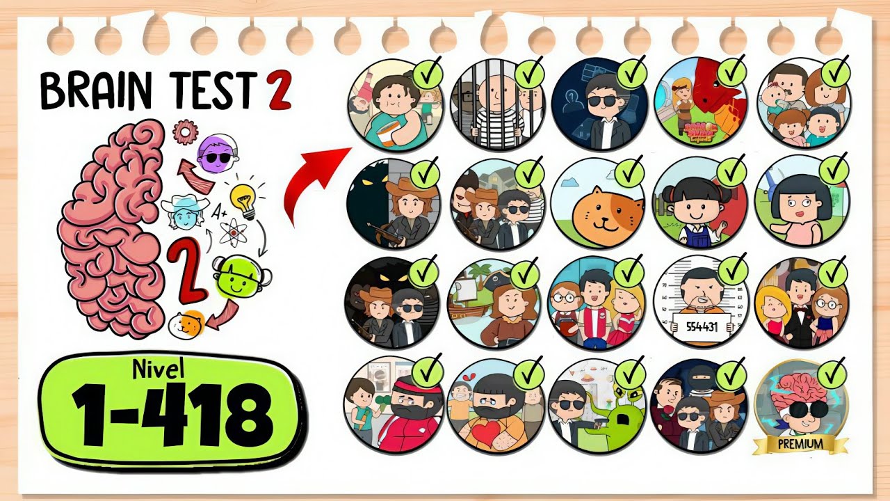 BRAIN TEST 2 - Todos los Cap&iacute;tulos (Nivel 1-418) Soluciones En Espa&ntilde;ol, Juego Completo
