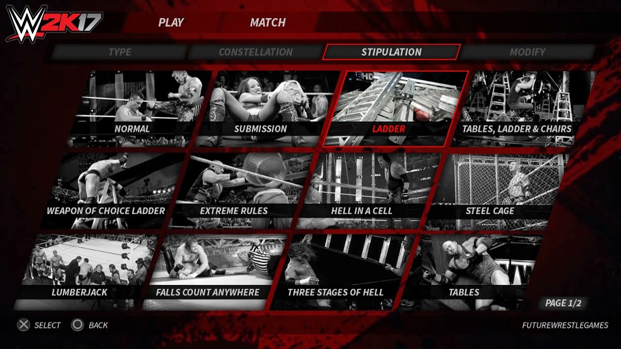 WWE 2K17 - All Match Types & Main Menu Gameplay (PS4/XBOX ONE) [CONCEPT/IDEA]