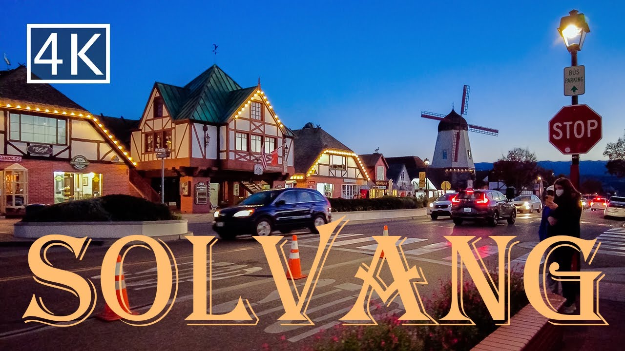 [4K] 🎄Solvang - California - Christmas Season at Night