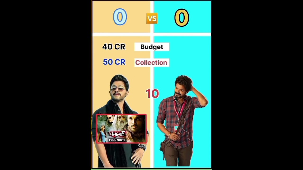 Allu Arjun VS Vijay Top 10 Highesht Grossing Movie #south #alluarjun #vijay