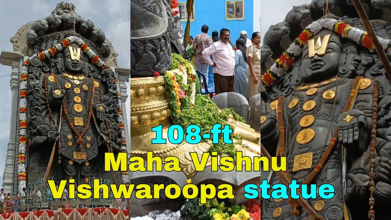 Maha Vishnu Vishwaroopa 108 ft Statue located at Sri Kodanda Rama Swamy Temple in Ejipura