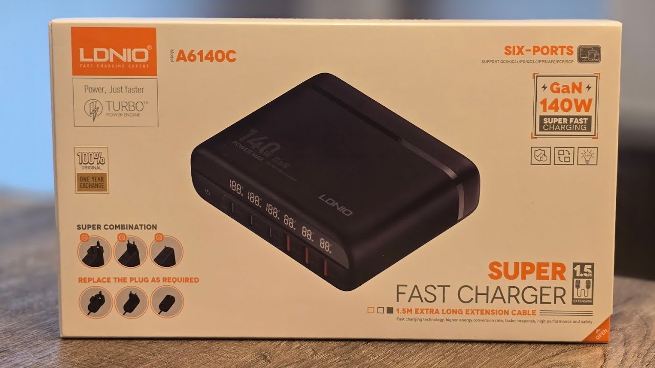 Ldnio A6140C 140w GAN Fast Charger | 6 Ports | Xcessories Hub Pakistan