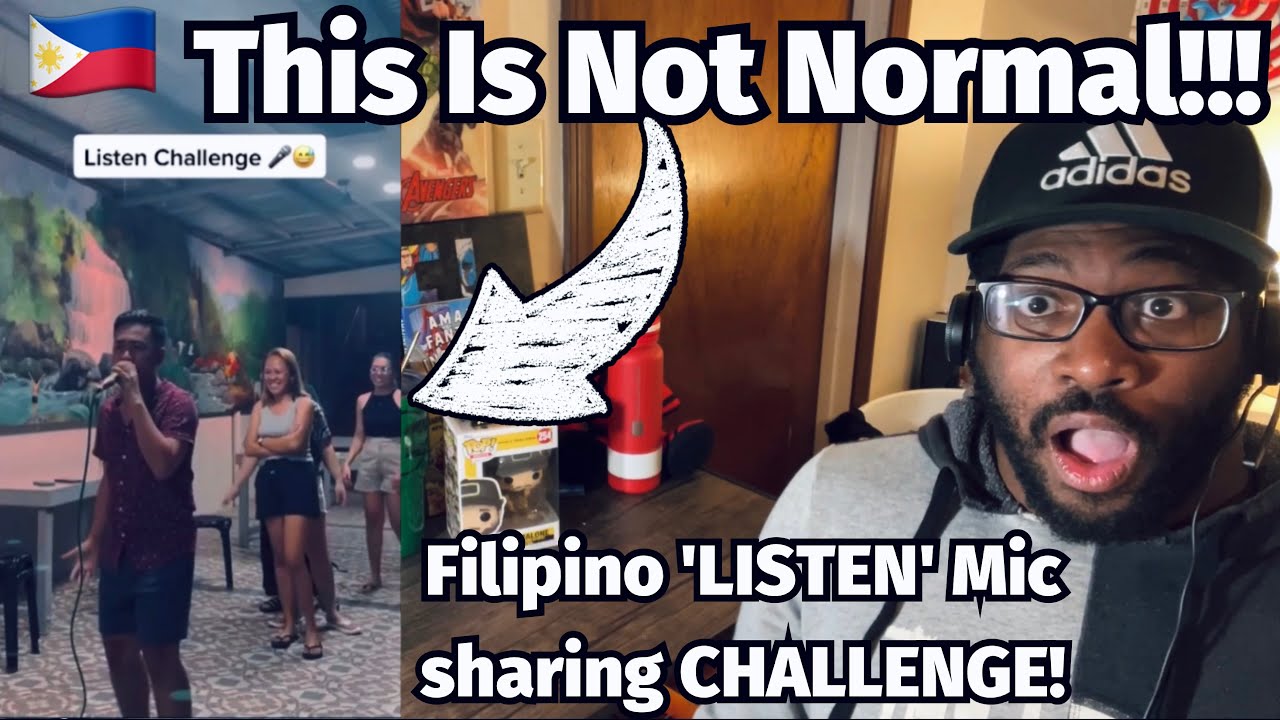 Can All Filipinos Sing? 🇵🇭 Filipino 'LISTEN' Mic sharing CHALLENGE! On TikTok | REACTION!!!!